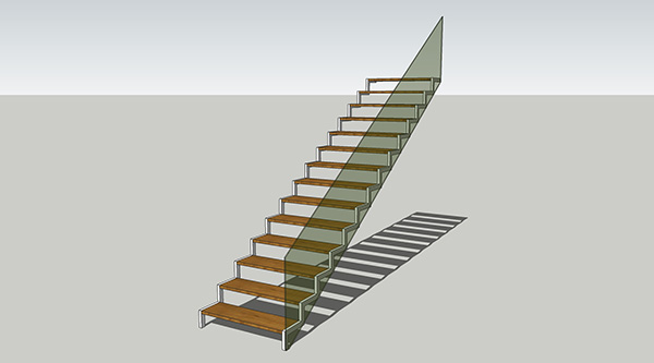 现代楼梯转角楼梯SU模型ID2688234289