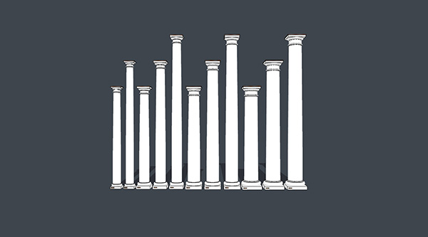 欧式石膏罗马柱组合 柱子 立柱SU模型ID2688234335