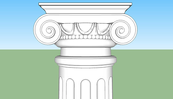 欧式石膏罗马柱组合 柱子 立柱SU模型ID2688234343