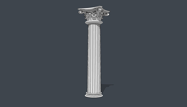 欧式石膏罗马柱组合 柱子 立柱SU模型ID2688234350