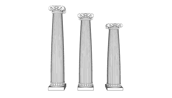 欧式石膏罗马柱组合 柱子 立柱SU模型ID2688234355