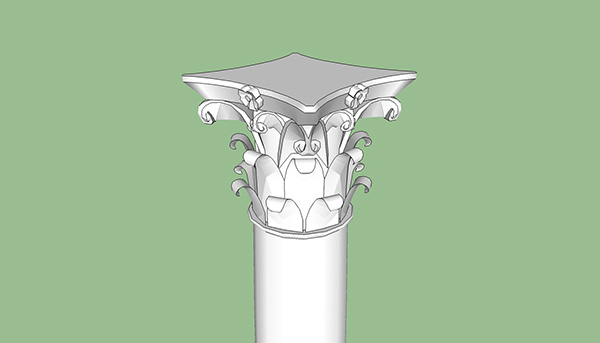 欧式石膏罗马柱组合 柱子 立柱SU模型ID2688234357