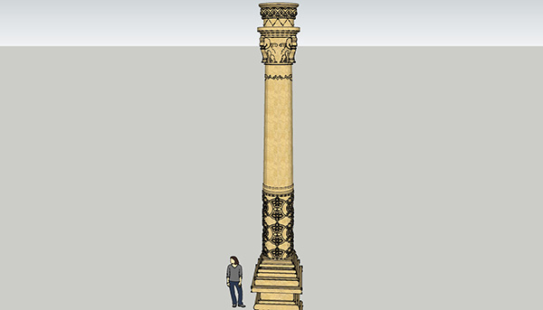 欧式石膏罗马柱组合 柱子 立柱SU模型ID2688234366