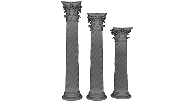 欧式石膏罗马柱组合 柱子 立柱SU模型ID2688234371