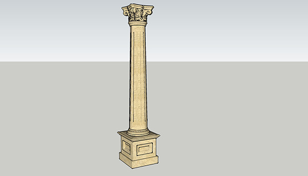 欧式石膏罗马柱组合 柱子 立柱SU模型ID2688234381