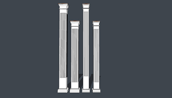 欧式石膏罗马柱组合 柱子 立柱SU模型ID2688234382