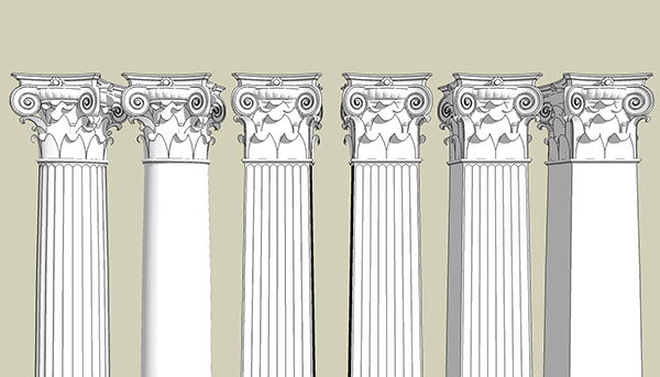 欧式石膏罗马柱组合 柱子 立柱SU模型ID2688234385