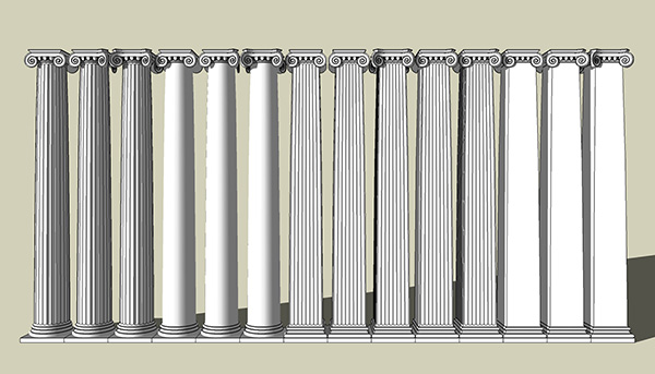 欧式石膏罗马柱组合 柱子 立柱SU模型ID2688234406