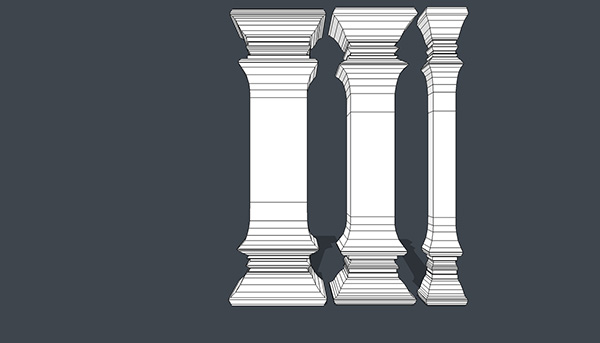 欧式石膏罗马柱组合 柱子 立柱SU模型ID2688234413